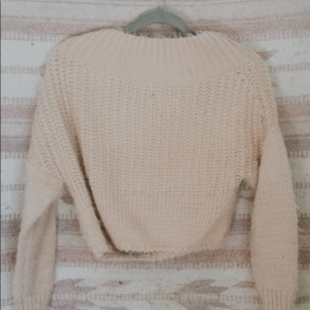 Chelsea & Violet cropped fuzzy sweater